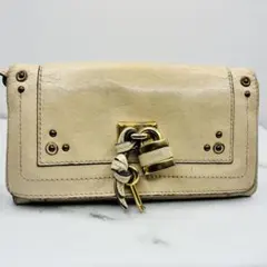 Chloe パディントン 長財布 レザー ベージュ ロックキーのサムネイル