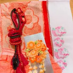 着物小物セット　帯揚げ　帯締め　重ね襟　半衿　髪飾り