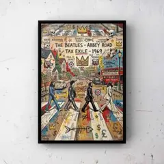 バスキアート×ザ・ビートルズ ・オマージュコラボポスター・（アビーロード）