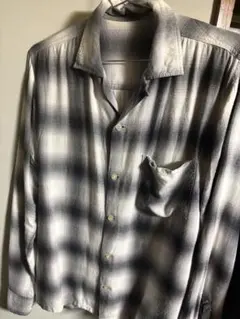 60s オンブレレーヨンシャツ　白黒