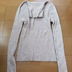 DAZY ベージュ リブ編み タートルネック長袖 M