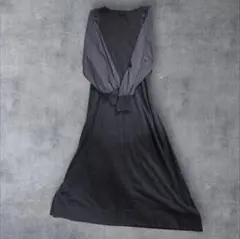 【期間限定値下げ】 SHIPS 布帛コンビニットワンピース　グレー　マキシ丈　S