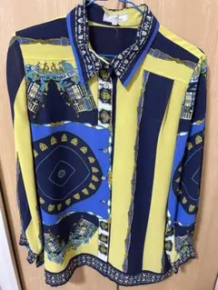 leilian 幾何学模様 長袖シャツ 11号