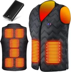 電熱ベスト　バッテリー付き　防寒対策　全身ポカポカ 男女兼用　Lサイズ