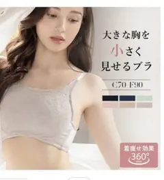 大きな胸を小さく見せるブラジャー　tu-hacci E75 ベージュのサムネイル