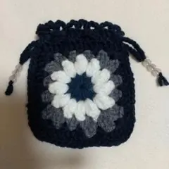 お花モチーフ毛糸mini 巾着