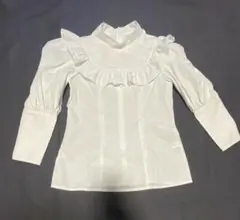 フリル付きハイネック ホワイトトップス 40cm