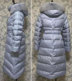 LA MODE ファー付きライトブルーダウンジャケット