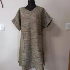 着物リメイク　ストライプ マルチカラーチュニック ドルマン袖