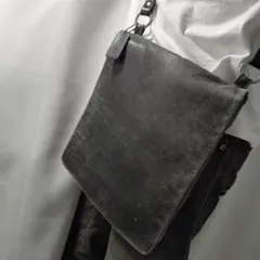 COACH　本革 ブラックレザー ショルダーバッグ　エイジング　ヴィンテージ