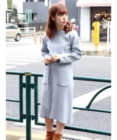 最終値下げ！新品未使用 dazzlin ベルト付ニットロングワンピース