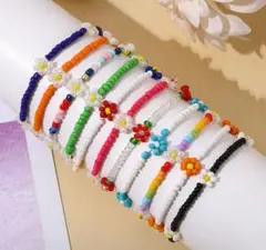【セール中】ブレスレット 花 カラフル 5個セット