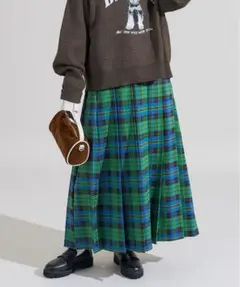FREAK’S STORE フリークスストア チェックプリーツスカート グリーン