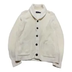 POLO RALPH LAUREN ショールカラー カーディガン ホワイト XS