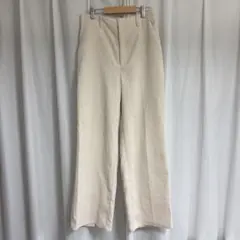 GU コーデュロイ ワイドパンツ アイボリー