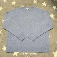 ユニクロ　JW ANDERSON スフレヤーンクルーネックセーター　ブルー S