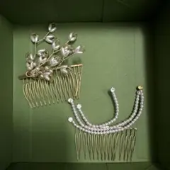 パールビーズヘアコームセット