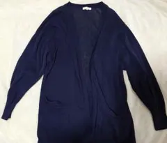 PLST プラステ　カーディガン　ネイビー　ボタンレス　М