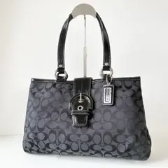 【新品】COACH ソーホー トートバッグ シグネチャー 黒 A4 F18750 新品】COACH ソーホー トートバッグ シグネチャー 黒 A4 F18750 - メルカリ
