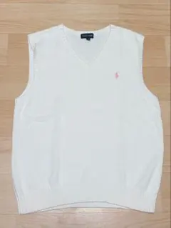 ラルフローレン　ホワイト ニットベスト ベスト ニット