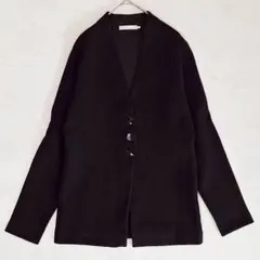 2115【美品】ICB 現行 シャイニースムースジャケット カーディガン 黒 S