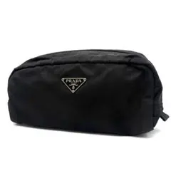 【良品！✨】PRADA プラダ ポーチ ナイロン ポシェット 三角ロゴ 黒
