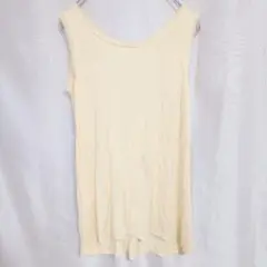 【ジーユー】ノースリーブチュニック　シアー透け感　さらっと　レーヨン　黄色　M