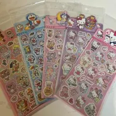 ハローキティ・ドラえもん色々シール5パックセット