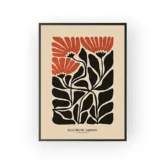 アートポスター　ミッドセンチュリーモダン　ヴィンテージ　フラワー