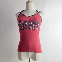 ミカノ ミカランセ 星柄ロゴタンクトップ ダンス エクササイズウェア M レッド