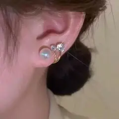 パール ピアス ゴールド ビジュー フォーマル 結婚式 上品 華やか 2way