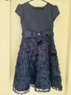 ネイビー花柄刺繍フォーマルドレス