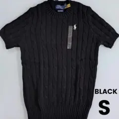 Polo Ralph Lauren ケーブルニットセーター半袖 BLACK Sのサムネイル