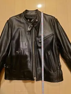 美品　黒　牛革　レザーシングルライダースジャケット