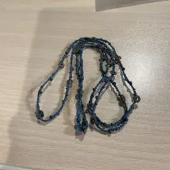 wakami ワカミ 青色ビーズ編み込みブレスレット