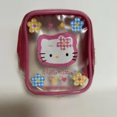 Hello Kitty ポーチ 当時物ハローキティ　カオハナ千鳥柄ビニールポーチ