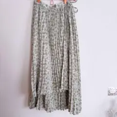 ナイスクラップ 花柄プリーツロングスカート
