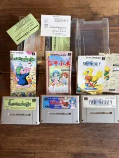 【ハガキ付・良品】SFC レミングス す〜ぱ〜なぞぷよ通 箱説・カセットまとめ