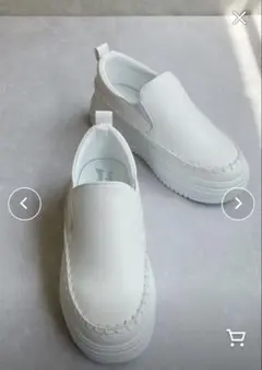 4/19（日）まで10%OFF 新品　ステッチデザイン 厚底スリッポンスニーカー