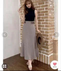 RESEXXY フェイクレザー マーメイドスカート　チェック 千鳥柄　ブラウン