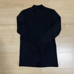 UNIQLO 長袖トップス カットソー リブ編み ブラック　サイズL