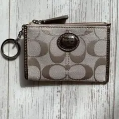 コーチ シグネチャー ミニスキニー コインケースキーケース
