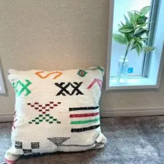 新品・モロッコ買付】キリム・ウールプフ オットマン クッション