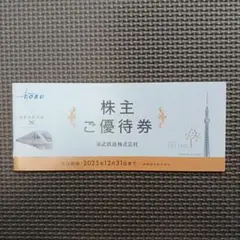 【未使用・期限間近】東武鉄道　株式優待券1冊