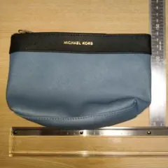 MICHAEL KORS 青黒 ジッパーポーチ