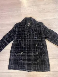 DIESEL ウール混紡 ピーコート ブラック・グレー