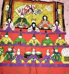 ひな祭り タペストリー 約106×95 美品 壁掛け 雛人形 桃の節句 壁飾り