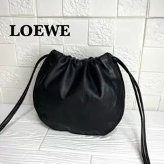 ✨極美品✨☘️LOEWE☘️✨巾着ショルダー✨アナグラム✨ナッパレザー✨ブラック✨のサムネイル