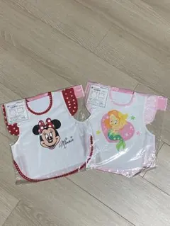 ディズニー　スタイ　お食事エプロン　ミニーマウス　ベビーアリエル　２枚セット