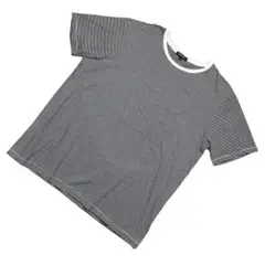 ✨良品✨【PLST】半袖Tシャツ（L）ホワイト×ブラック/ボーダー柄